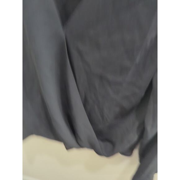 Women's Size Small Forever 21 Blouse Black Shirt Top Sheer V neck Collar EUC - Picture 3 of 7